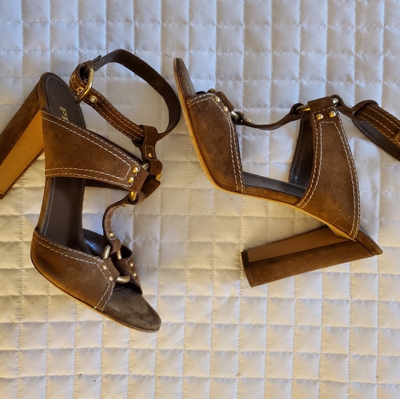 Prada Studded Heels Sandals 8 - Picture 2 of 6